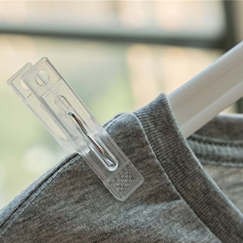 Eunion 20pcs Small Clear Plastic Utility Paper Clips Clothespins Clamps, Clothes Line Clips,Photo Clips 2.36"x1.14"