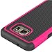 Galaxy S7, Berry Accessory(TM) [Drop Protection] Protective Case [Shock Proof] [Dual Lawyer] Hybrid Defender Armor Case Cover For Samsung Galaxy S7 With Free Berry logo stand holder(Hot Pink)