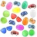 48 Toy Filled Plastic Easter Eggs with Miniature Wind-Up Car - 2.3-inch Easter Egg Hunt Party Favor Bundle Toys