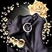 Fashion Women 18k Rose Gold Plate Smooth Hoop Earrings