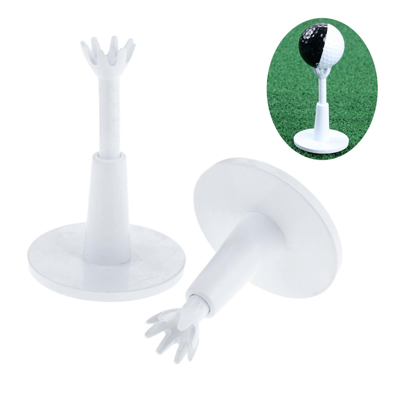 MUXSAM 1 Set Golf Adjustable Range Tees Plastic White Adjustable Range 53mm-73mm