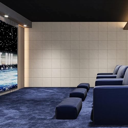 MANYUK 12 Pack Acoustic Panels, Acoustic Foam Sound Absorbing Self-Adhesive for Wall, High Desnsity Soundproof Wedges for Studio Home Office, 30 * 30 * 1Cm