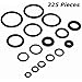 225 Piece O Rings Assortment Set - Heavy Duty Rubber Rings for Professional Plumbing, Supplies, Tools, Automotive, Garage, Plumber, Mechanic, Workshops, Repairs, Air & Gas Connections -By Katzco