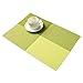 REACHS Placemats Sets of 6, Place Mats for Dining Table or Kitchen, Washable Vinyl Placemats for Dining Table, Set of 6 (Green)