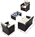 Giantex 4 PCS Cushioned Wicker Patio Sofa Furniture Set Garden Lawn Seat Gradient Brown