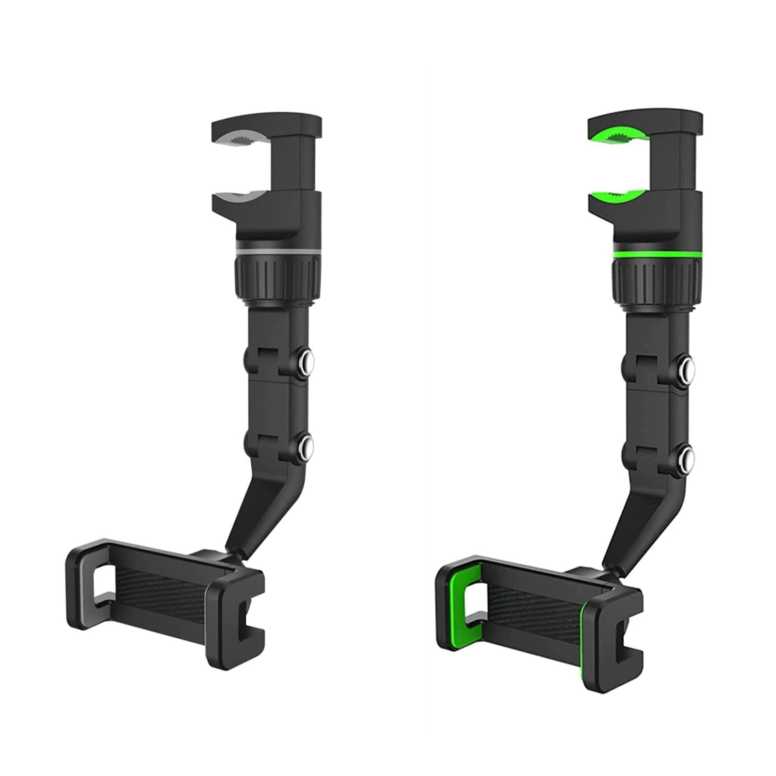 Lalagouk Multifunctional Rearview Mirror Phone Holder,New 360° Rearview Mirror Phone Mount,Stable Universal 360 Degrees ​Rotating Car Phone Holder for Car Home Kitchen (Green+Grey)