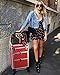 OUDMAY Makeup Case - Professional Rolling Artist Cosmetic Beauty Storage Organizer With 2 Large Locks and Drawer Crystal Red
