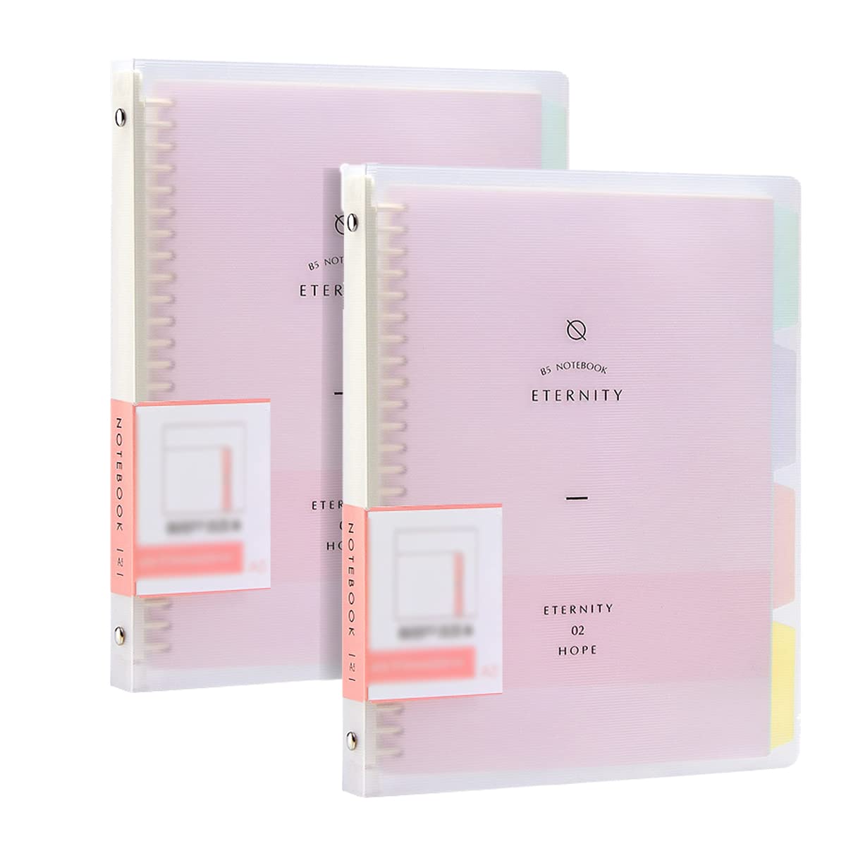 TopHomer 2Pcs A5 Spiral Notebook Notepad, Transparent PP Cover Journal Notebook, Cover is Waterproof and Can be Wiped