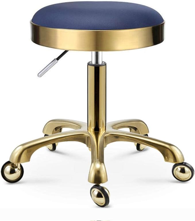 Sewing Stool on Wheel，Adjustable Stools with Blue PU