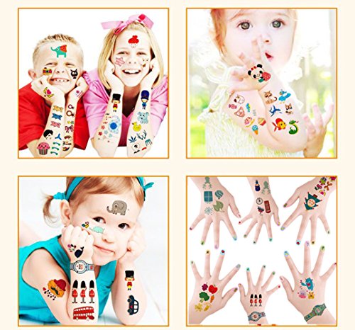 Kids Gift for 3-15 Years Old,300+ Children Tattoos Temporary Tattoo Sticker,Colorful,Funny,Kinds of Design,Safe,30 Pcs(Kids Tattoos) (Cartoon)