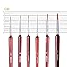 eBoot 6 Pieces Detail Paint Brush Set Miniature Brushes for Watercolor and Acrylic Painting (Wine Red)