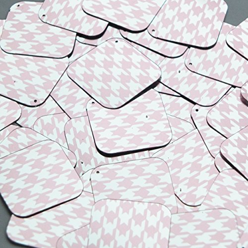 Sequin Pink Silver Houndstooth Pattern Metallic Square Diamond 1.5 inches Couture Loose Paillettes
