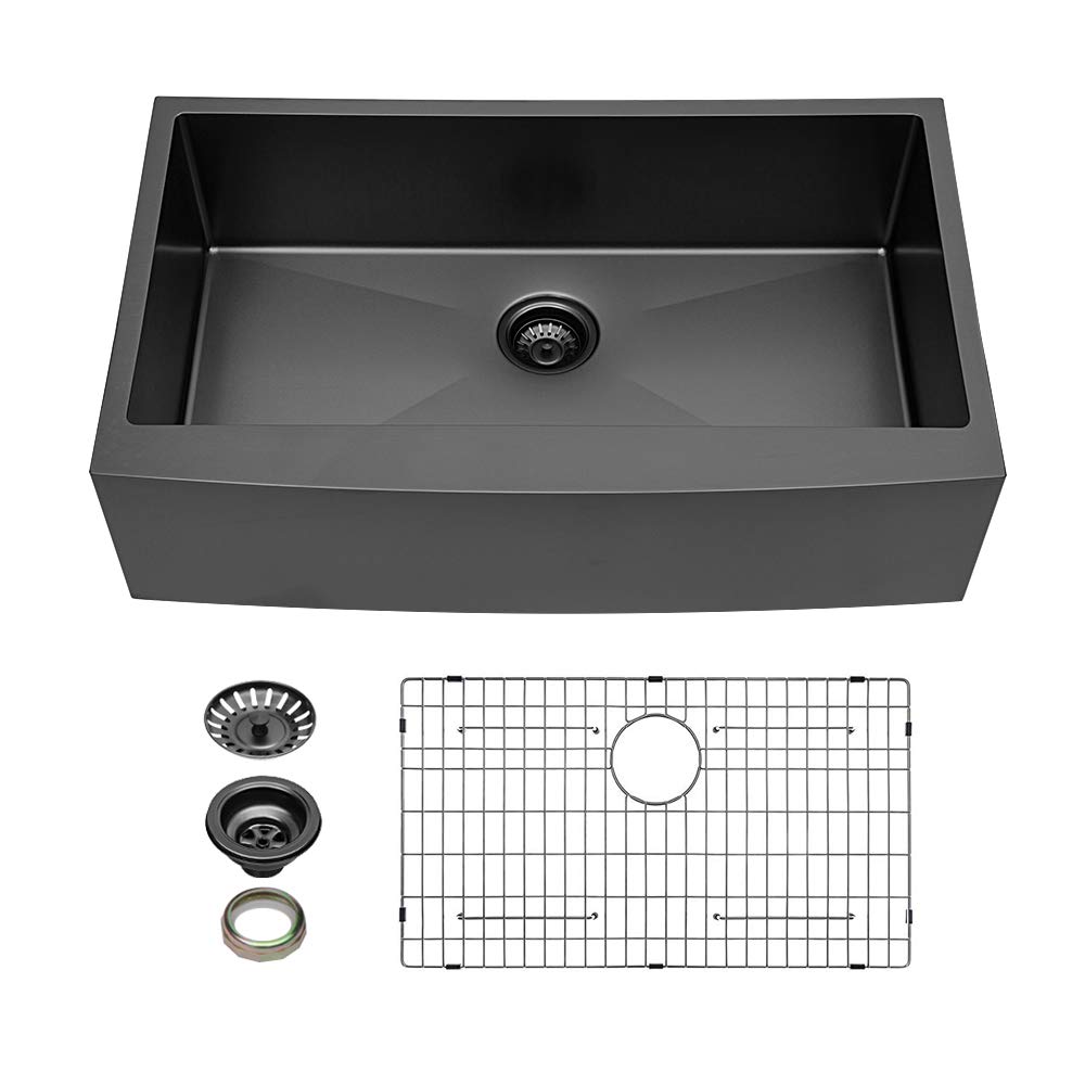 Buy Black Farmhouse Sink Kichae 33 Inch Black Stainless Farmhouse