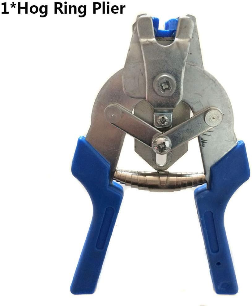 beautijiam 1Pc Hog Ring Pliers or 600pcs M Clips or Pliers Staples Anti-slip Handle Metal Hand Tool for Bungee/Animal Pet Cages/Bagging/Traps/Fencing/Railing Hog Ring Plier