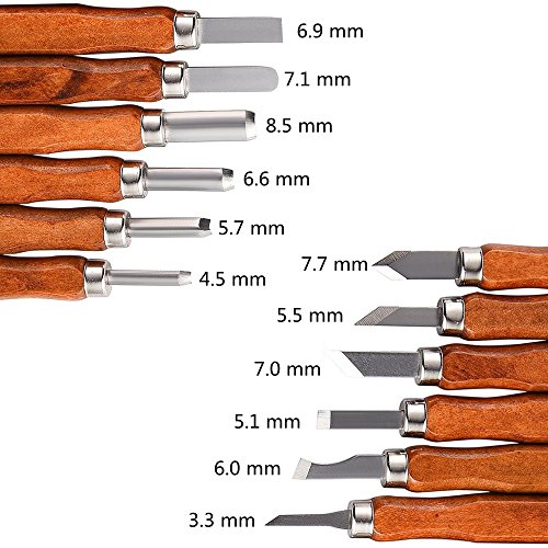 image for KFSM 12 Set Wood Carving Tools with Storage Case, Durable High Carbon 
