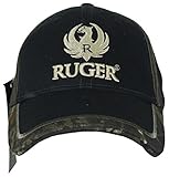 RUGER Men's Camo Trim Adjustable Fit Hat Black
