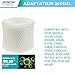 BIHARNT WF2 Humidifier Wicking Filters Compatible with Vicks & Kaz 3020,V3100,V3500,V3600,V3800,V3900,ECM-250i,ECM-500 and WA-8D (6 Pack)