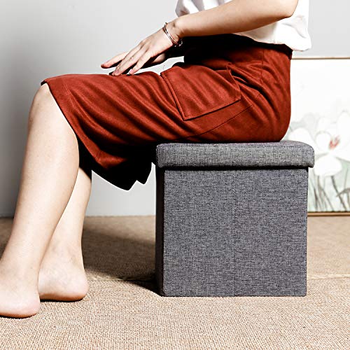 image for B FSOBEIIALEO Storage Ottoman Cube, Toy Chest Folding Footrest Stool S