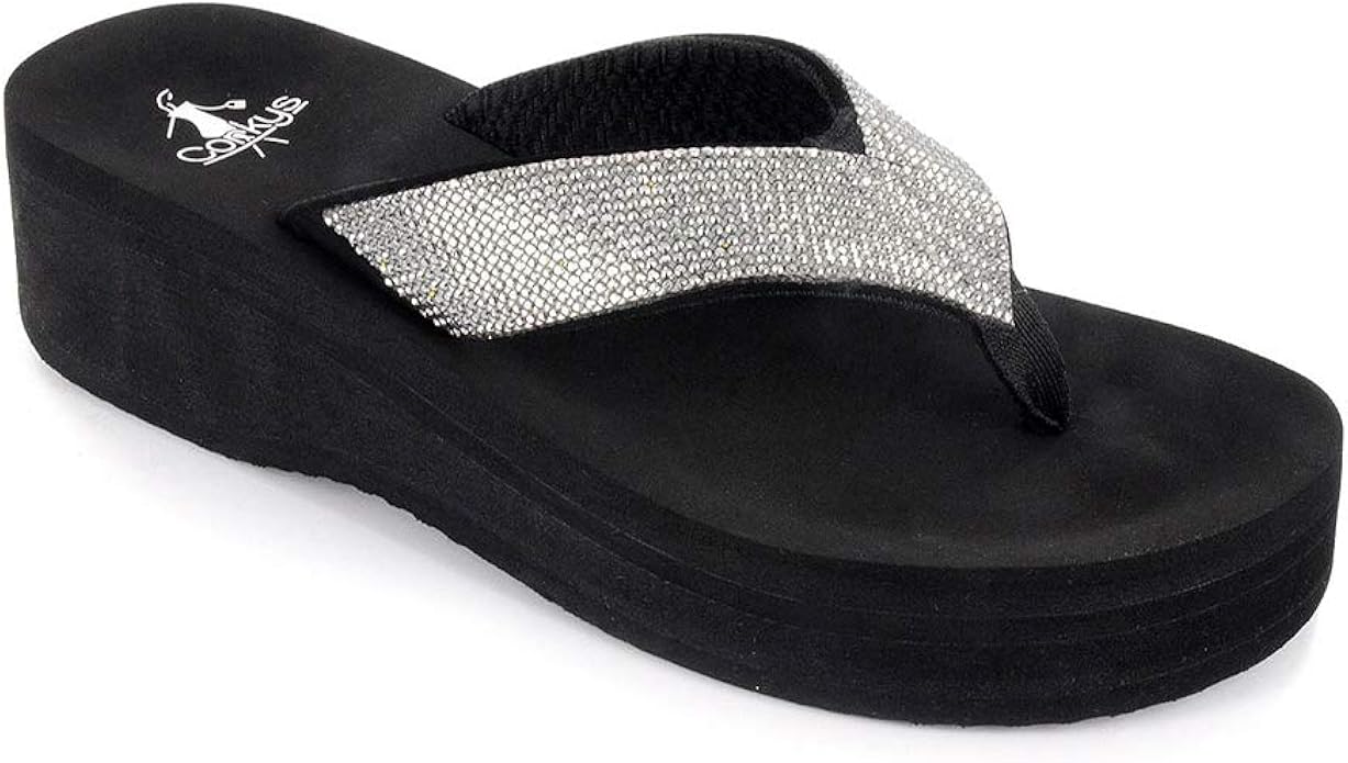jeweled flip flops wedge