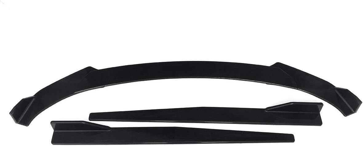 EXCLVEA Car Trim Bumper Protector 5Pcs Car Front Bumper Side Skirt Panel Splitter Compatible with Corvette Z06 ZR1 C6 Base C7 (Color : Black, Size : M)