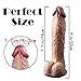 9 Inch Realistic Dildo Dual Density Liquid Silicone Cock with Strong Suction Cup,OIXGIRL Lifelike Penis Sex Toy Flexible Female G Spot Masturbation Toy with Curved Shaft and Balls