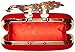 BMC Womens Elegant Rhinestone Peacock Clasp Velvet Cocktail Evening Handbag-RED