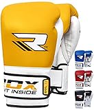 RDX Cow Hide Leather Gel Boxing Gloves Sparring Punching Glove Bag Mitts Training Muay Thai T1