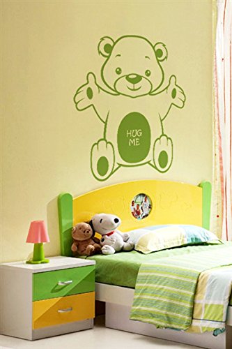 Homefulcomely PVC Wall Stickers Teddy Bear bedroom bed children's room decor green home fashionWallpaper61 cm x 66 cm