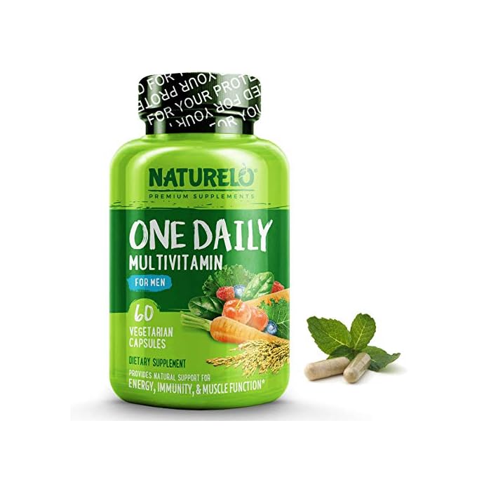 NATURELO One Daily Multivitamin for Men - with Vitamins & Minerals + Organic Whole Foods - Supplement to Boost Energy…