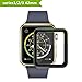 Apple Watch 42mm Screen Protector, Amoner iWatch Tempered Glass Screen Film [Full Coverage][2.5D Curved Edge] for 42mm iWatch Series 3/2/1 （Black）