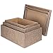 Creative Scents Storage Box Set, 3-Pcs (Sand Dunes) Decorative White Stitching Fabric Lidded Shelf-Storage Closet Organizer Box-Basket - Stylish Decor Fits in Any Room - Large/Medium/Small Sizes