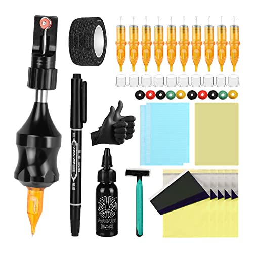 ATOMUS Tattoo Manual Pen Set Tattoo Cartridge Poke Pen Stick DIY Kit