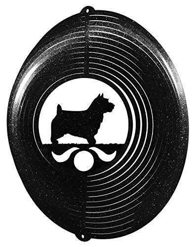 NORWICH AUSTRALIAN TERRIER Circle Swirly Metal Wind Spinner
