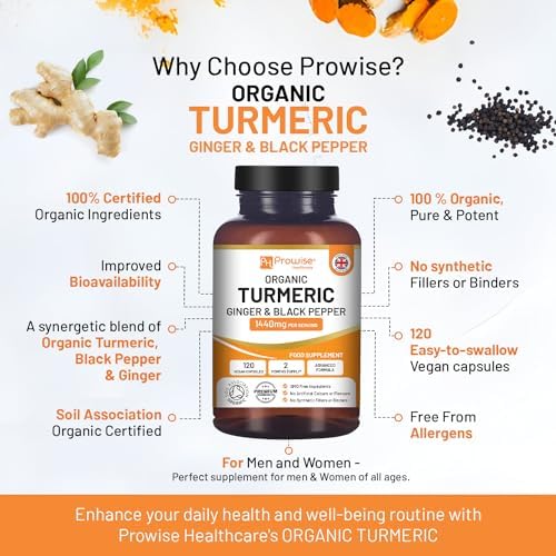 Kurkuma Curcumin 1440 mg mit schwarzem Pfeffer und Ingwer I 120 Vegane Kurkuma-Kapseln Hochfest (2 Monate Lieferung)