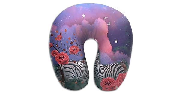 Amazon Com Memory Foam Neck Pillow Zebra Rose Painting Comfy Soft