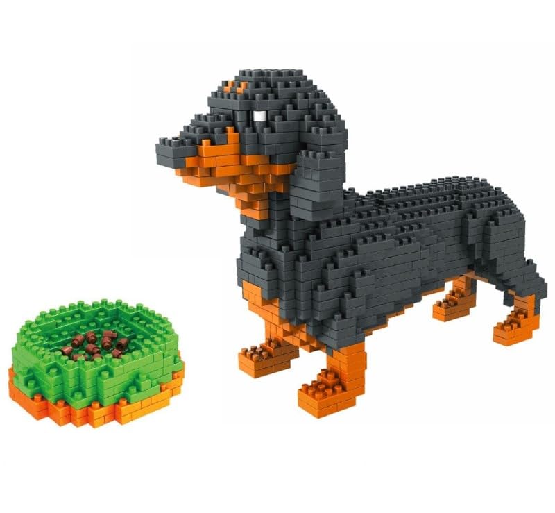 Dachshund/Teckel dog. Figure to assemble with nanoblocks. 898 pieces. โ image 1