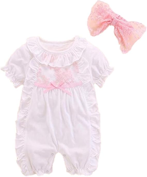 Amazon Co Jp 韓国子供服 ベビー ロンパース 短袖 カバーオール スウェット 通園に大活躍 ベビー 新生児用 ホワイト 50 服 ファッション小物