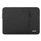 MOSISO Laptop Sleeve Bag Compatible with 13-13.3 inch MacBook Pro, MacBook Air, Notebook Computer, Vertical Style Water Repellent Polyester Protective Case Cover with Pocket, Black