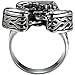 HooAMI Men's Stainless Steel Motorcycle Engine Biker Ring Black Silver,Size 12