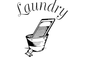 Creative Signs N Designs Laundry w/wash Bucket Graphic- Vinyl Door Decal (Black)