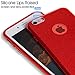 MATEPROX Compatible with iPhone 6s Case Compatible with iPhone 6 Case Glitter Slim Bling Crystal Clear 3 Layer Hybrid Protective Case(Red)
