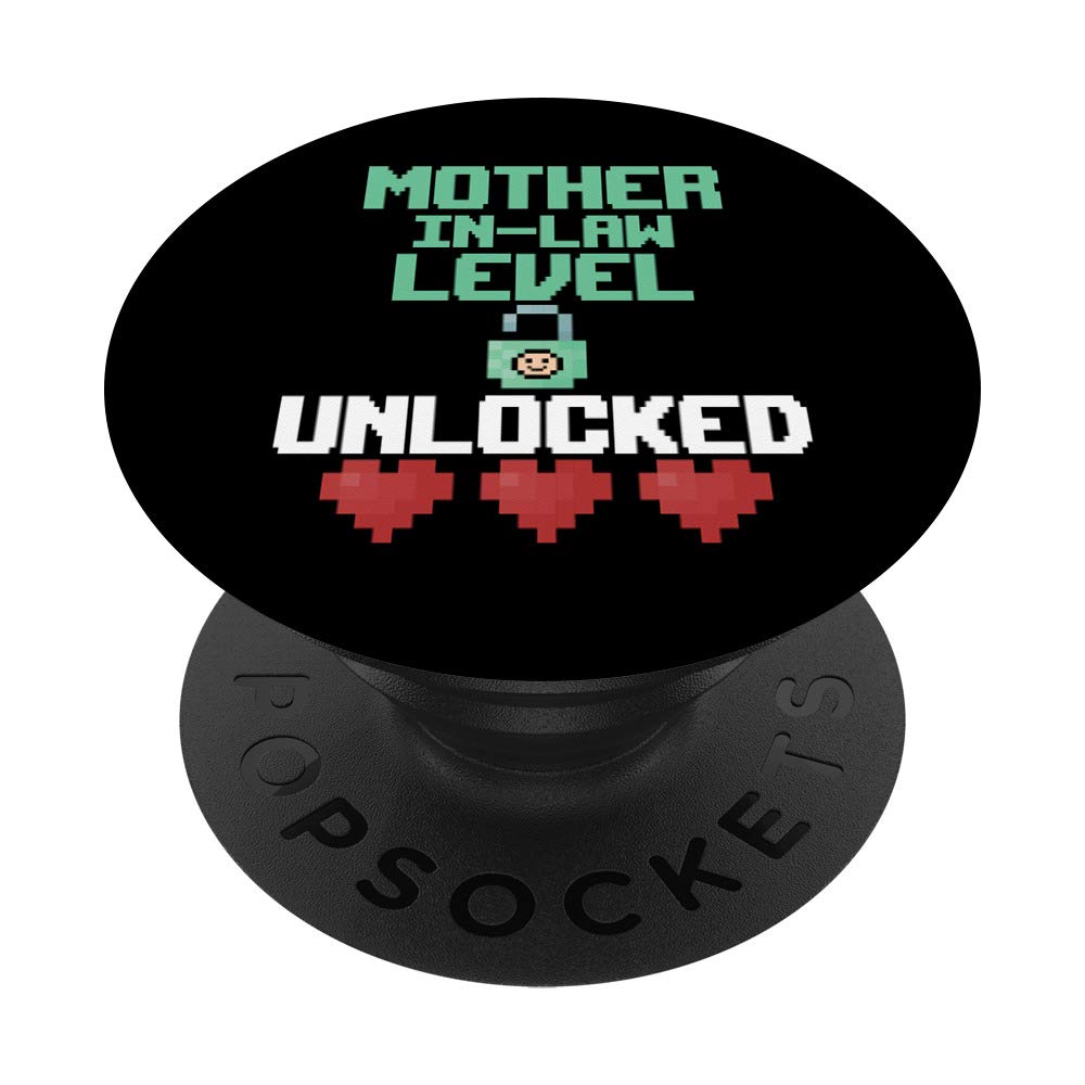 Mother In Law Gifts Level Unlocked New Mom Married Gifts PopSockets PopGrip: Swappable Grip for Phones & Tablets