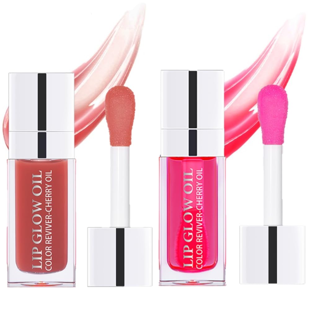 Moisturizing Lip Glow Oil Lip Care - Hydrating Plumping Lip Gloss Nourishing Tinted Lip Balm (12+15)