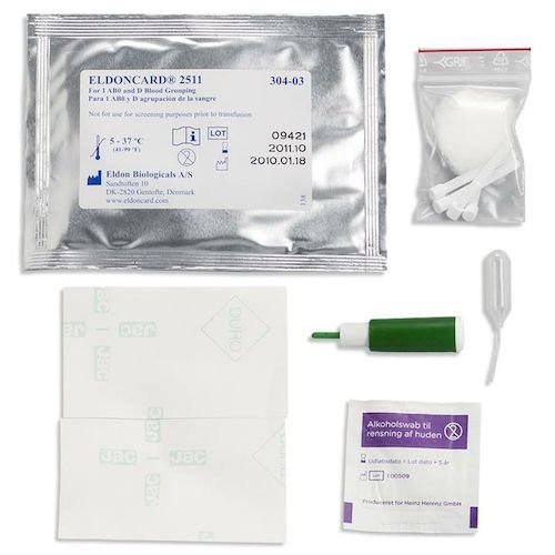 (3 Pack) Eldoncard Blood Type Test (Complete Kit) - air sealed envelope, safety lancet, micropipette, cleansing... image