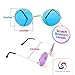 M & M Products Online Round Retro John Lennon Hippie Rimless Sunglasses - 3 Pair Set Includes Blue, Purple, and Pink - Perfect Eyewear for Costumes, Parties & Gifts - Lifetime Replacement Included