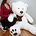 YESBEARS 5 Foot Giant Teddy Bear Cream White (Love Pillow Included)