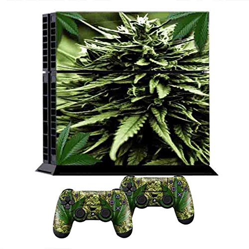 Skins for PS4 Controller - Decals for Playstation 4 Games - Stickers Cover for PS4 Console Sony Playstation Four Accessories Faceplate with Dualshock 4 Two Controllers Skin -Skunk Bud