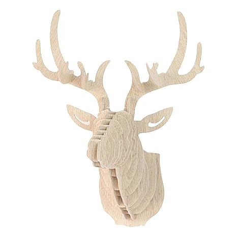 Deer Head Antler 3d Wood Deer Head Wall Decor Deer Antler Deco