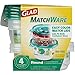 Glad Food Storage Containers - MatchWare Round Containers - Two 16 Ounce - Two 32 Ounce