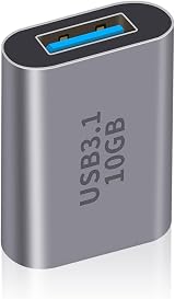 Duttek USB C Female to USB A Female Adapter 3.1 Gen2 10Gbps 3A view 1